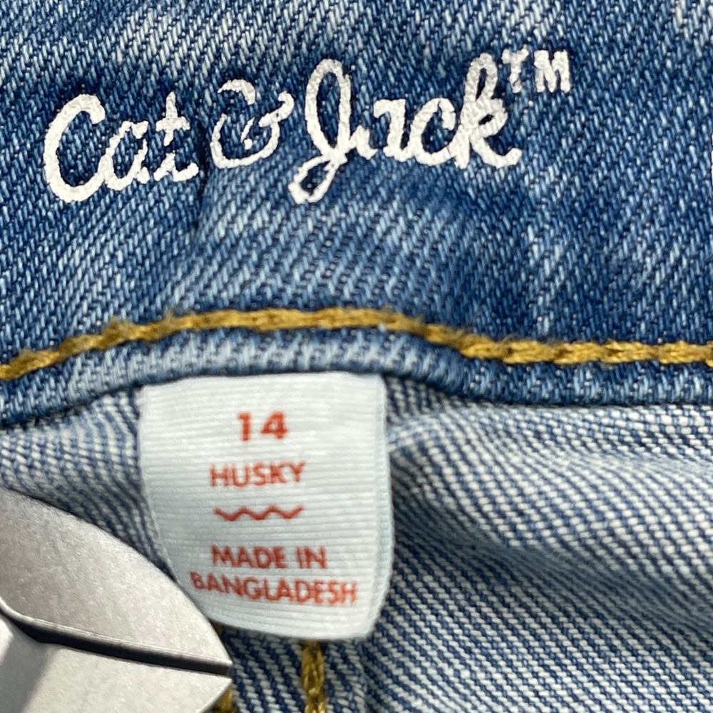 Cat & Jack Jeans Kids 14 Husky Straight Light Blue Stretch EUC - Picture 2 of 9